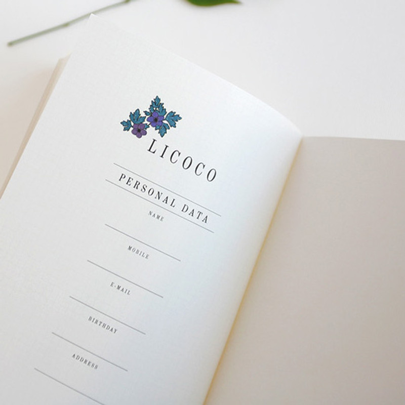 Personal data - 2017 Licoco flower pattern dated diary