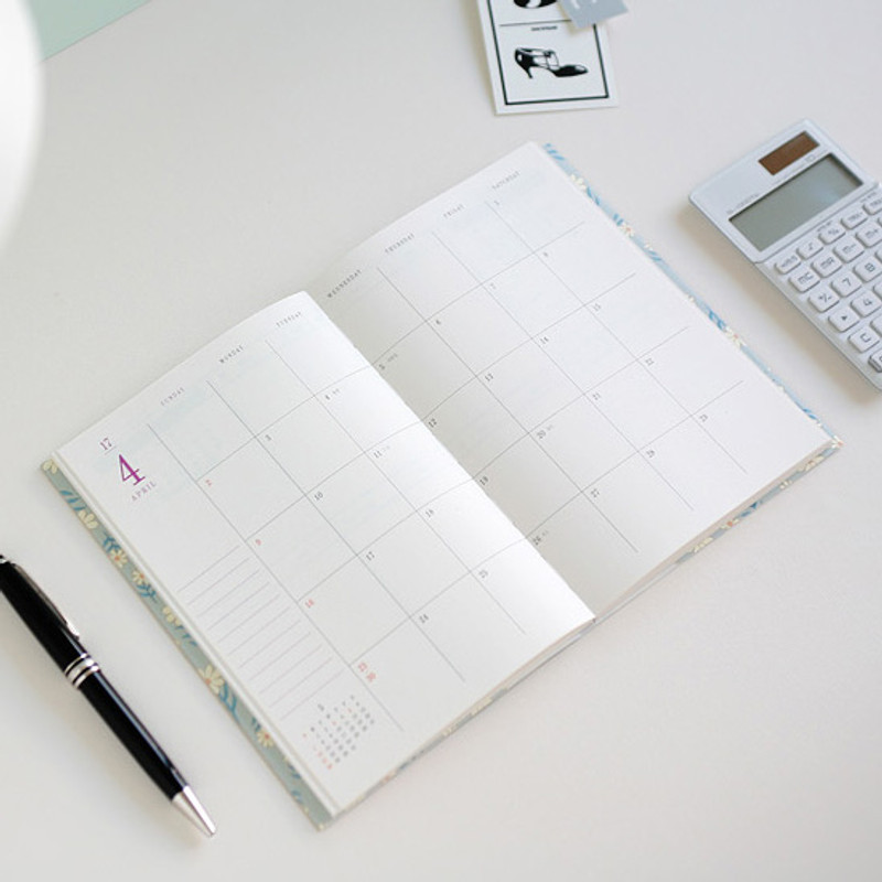 Monthly plan - 2017 Licoco flower pattern dated diary