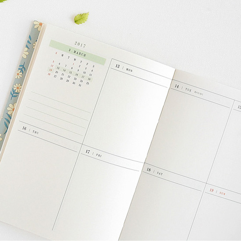 Weekly plan - 2017 Licoco flower pattern dated diary