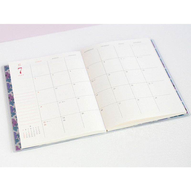 Monthly plan - 2017 Licoco flower pattern dated diary