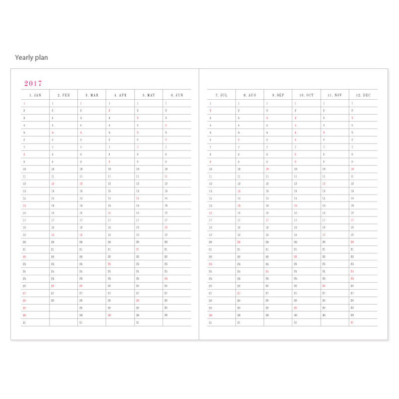 Yearly plan - 2017 Licoco flower pattern dated diary