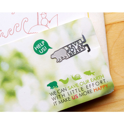 Bookfriends Save polar bears steel bookmark 