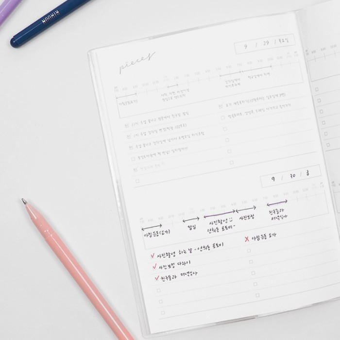 Daily plan - Pieces marbling two months undated daily planner 