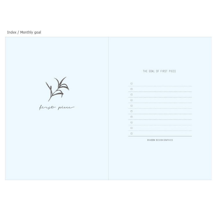 Monthly index - Pieces marbling two months undated daily planner 