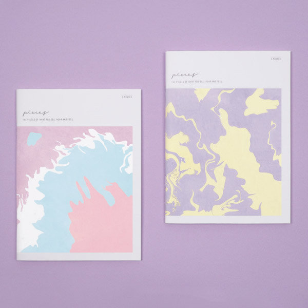 Pieces marbling two months undated daily planner 