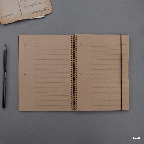 Kraft - Slow and simple wirebound monthly undated journal notebook