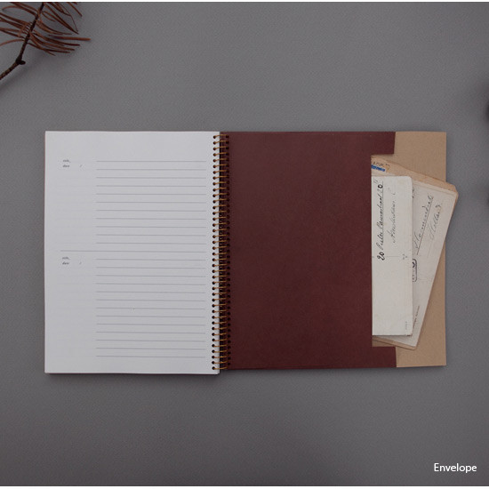 Envelope - Slow and simple wirebound monthly undated journal notebook