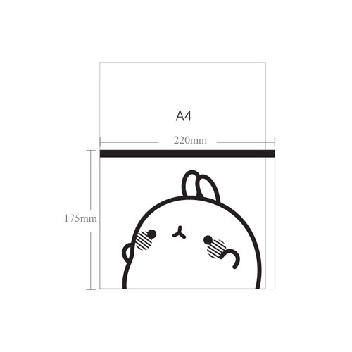 Size of Bookcodi Molang zip lock large pouch