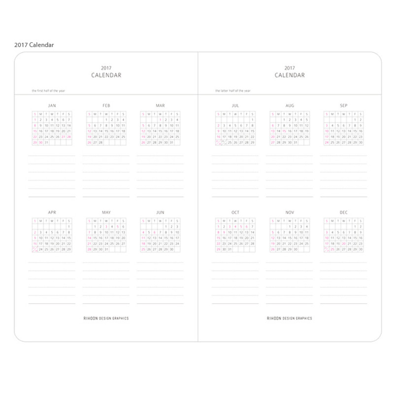 2017 Calendar - Positive dated hardcover diary