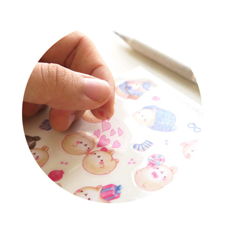 BOOKCODI Molang cute deco transparent sticker set ver.4 