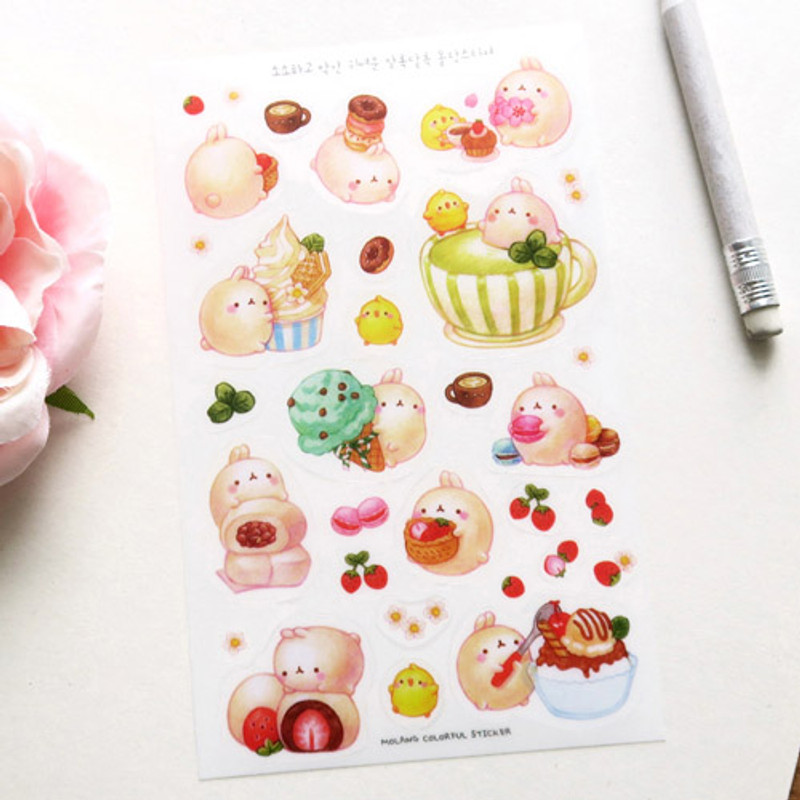 BOOKCODI Molang cute deco transparent sticker set ver.4 