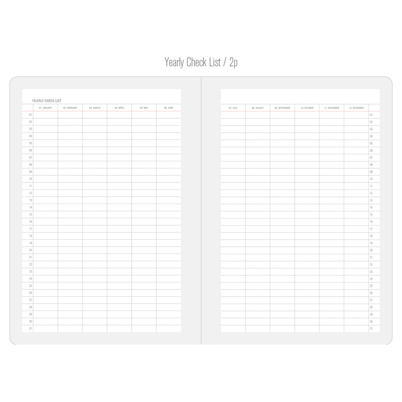 Yearly check list - Ardium Lovely wirebound journal diary