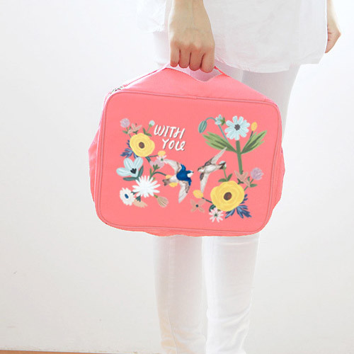 Pink - Rim travel multi pouch bag packing aids 