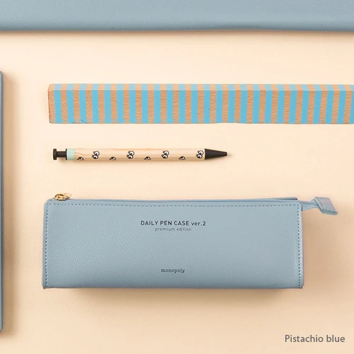 Pistachio blue - Monopoly Daily triangle zipper pencil case ver.2 