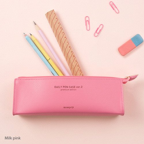 Milk pink - Monopoly Daily triangle zipper pencil case ver.2 