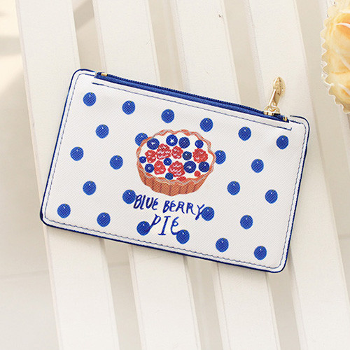 Blueberry - Rim zipper flat card case holder