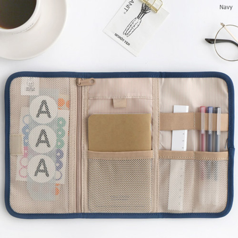 Navy - Brunch brother roll up organizer pouch