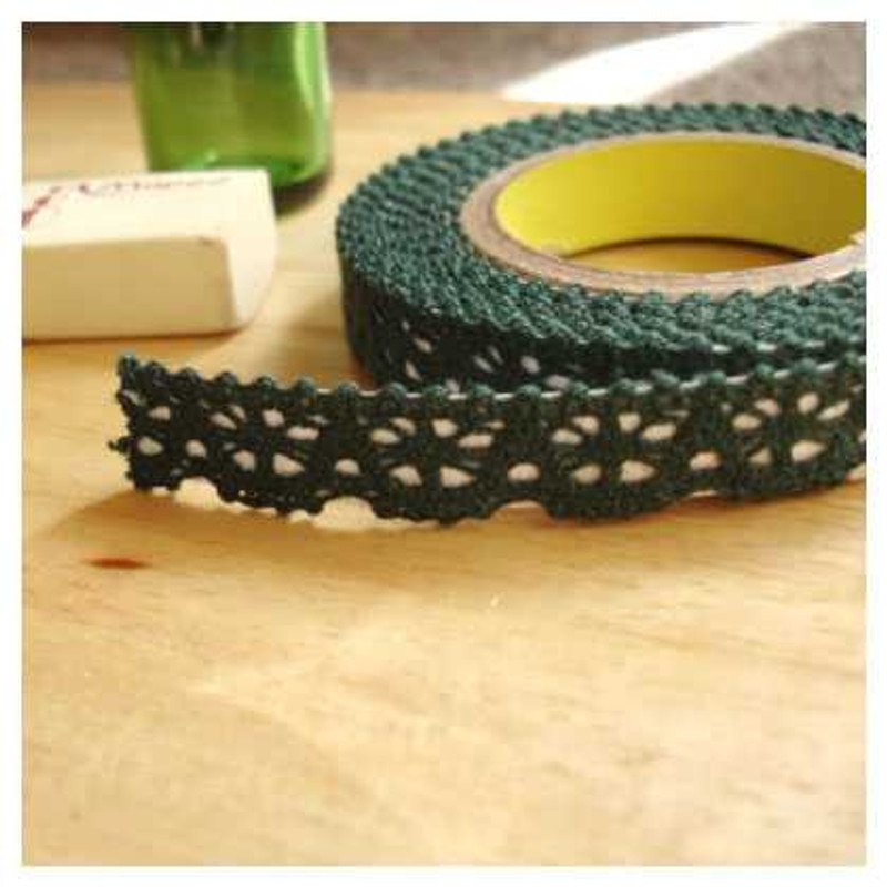 Adhesive Deco fabric lace rolltape - khaki Adhesive Deco fabric lace rolltape - khaki