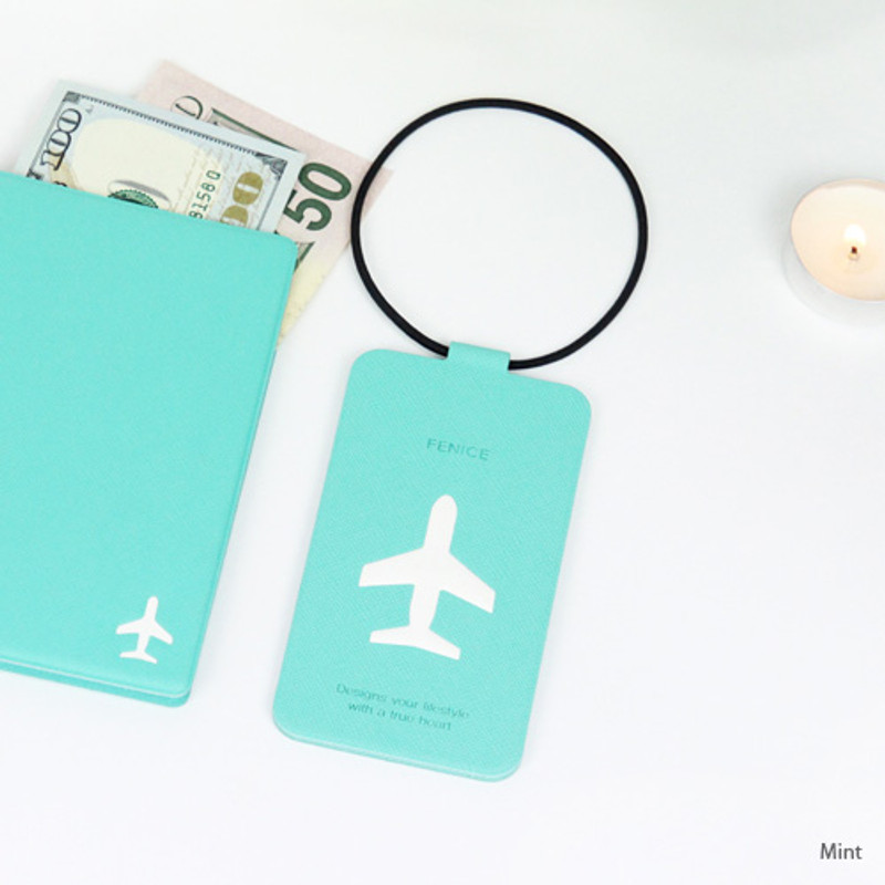 Mint - Fenice Simple folding airplane lan travel luggage name tag Mint - Fenice Simple folding airplane lan travel luggage name tag