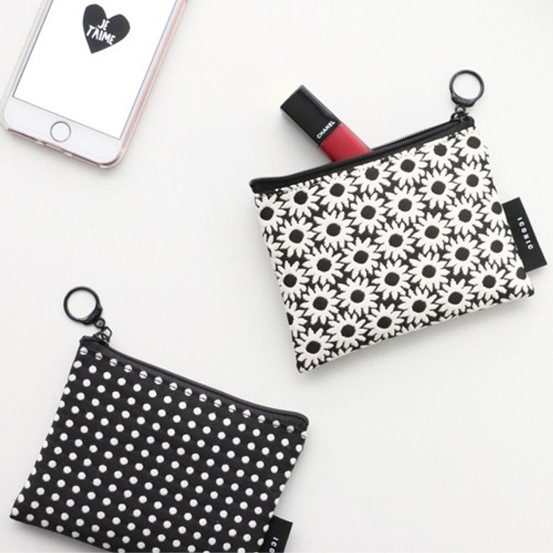 Plain pattern small flat zipper pouch Plain pattern small flat zipper pouch