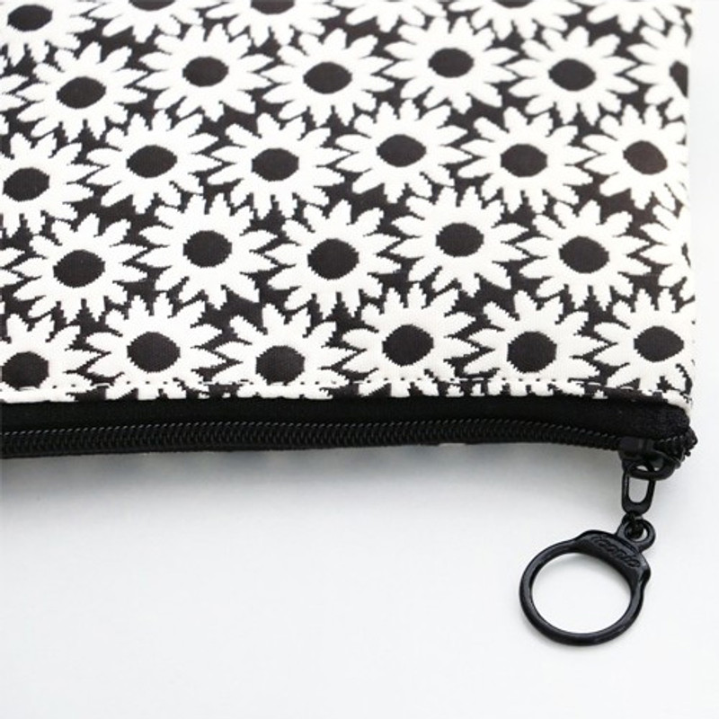 Detail of Plain pattern small flat zipper pouch Detail of Plain pattern small flat zipper pouch