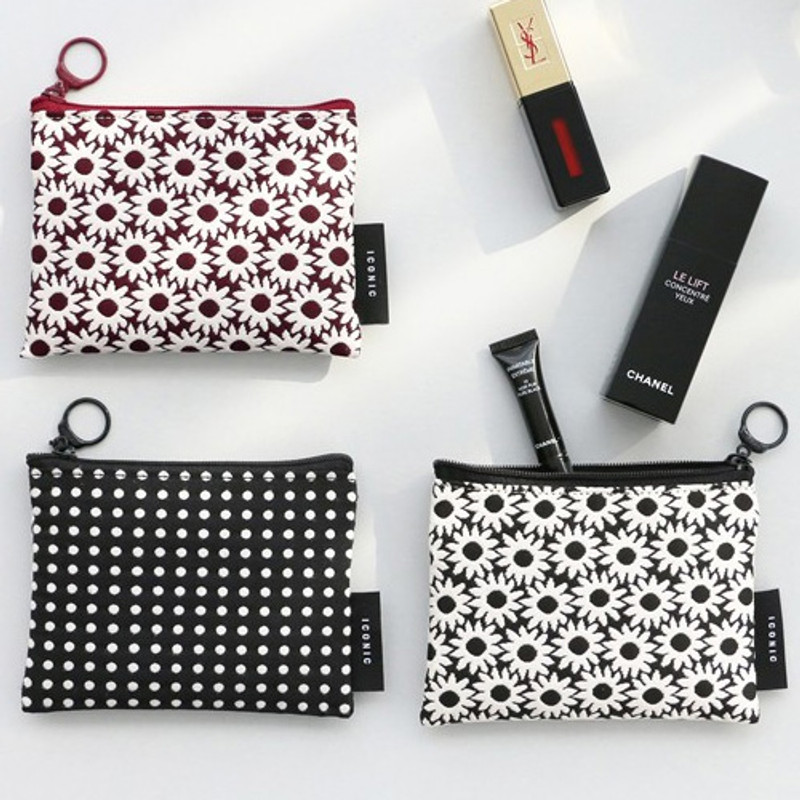 Plain pattern small flat zipper pouch Plain pattern small flat zipper pouch