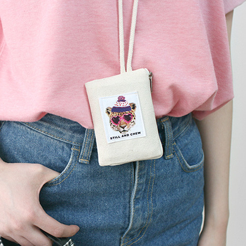 Real looker half zip around card case 