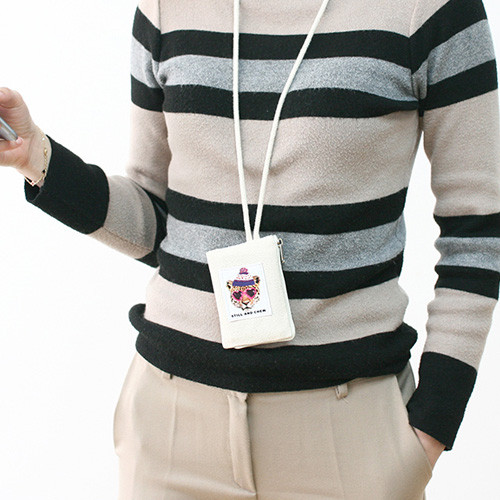 Real looker half zip around card case 
