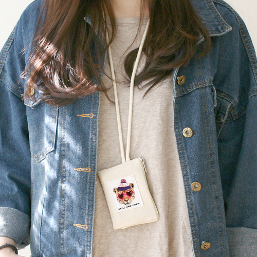 Real looker half zip around card case 