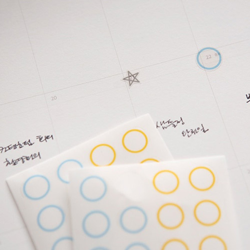 Dailylike Transparent circle and star deco sticker set ver.3 Dailylike Transparent circle and star deco sticker set ver.3