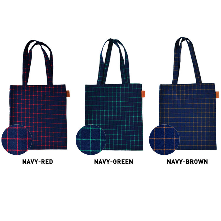 Color of Jam studio Daily check ecobag shoulder tote bag 