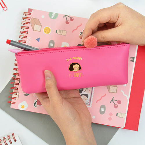 Lovely girl - Jam studio Du-dum pom-pom zipper pencil case 