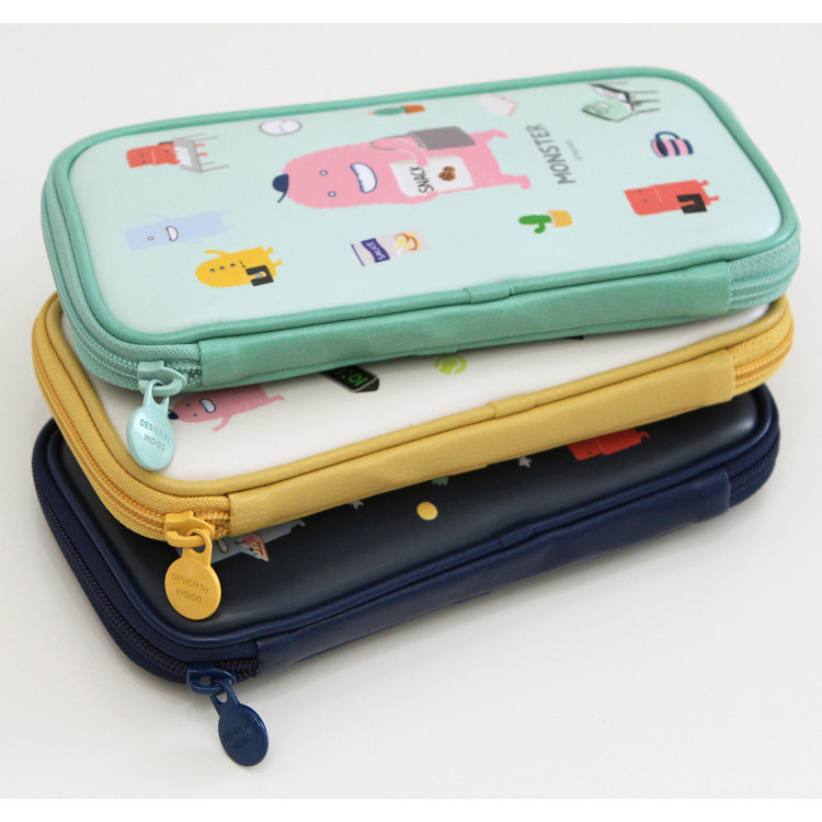Indigo Monster multi zip around pencil case 