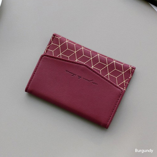 Burgundy - Iconic Pochette pattern card case pocket wallet 