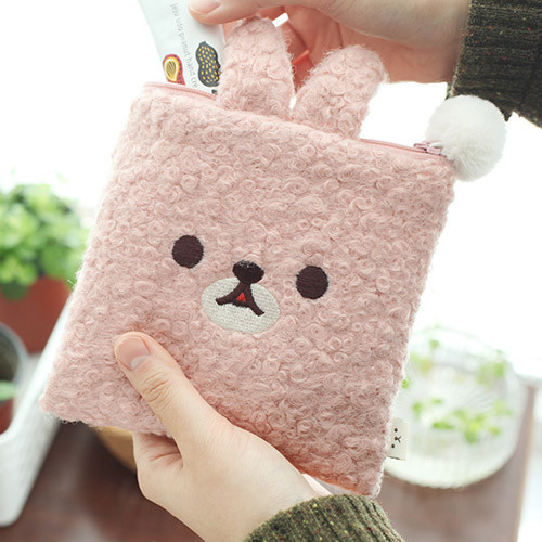 Bunny - Popuree poodle small zipper pouch 
