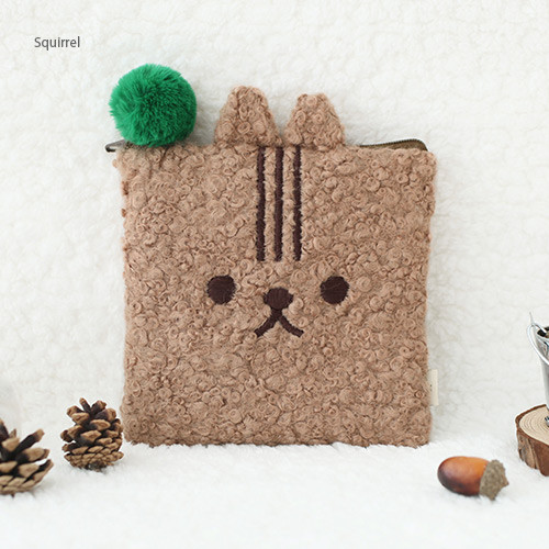 Squirrel - Popuree poodle small zipper pouch 