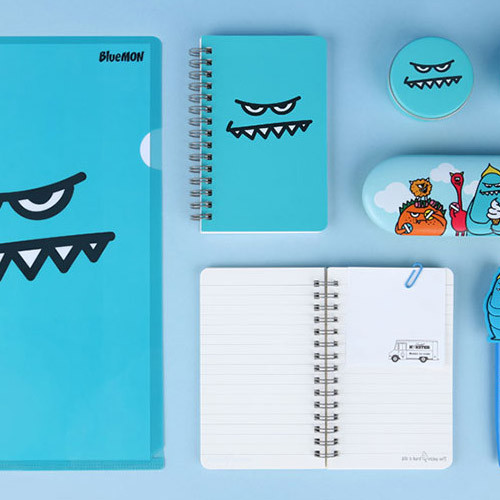 Bluemon -  Monster wirebound lined handy notebook