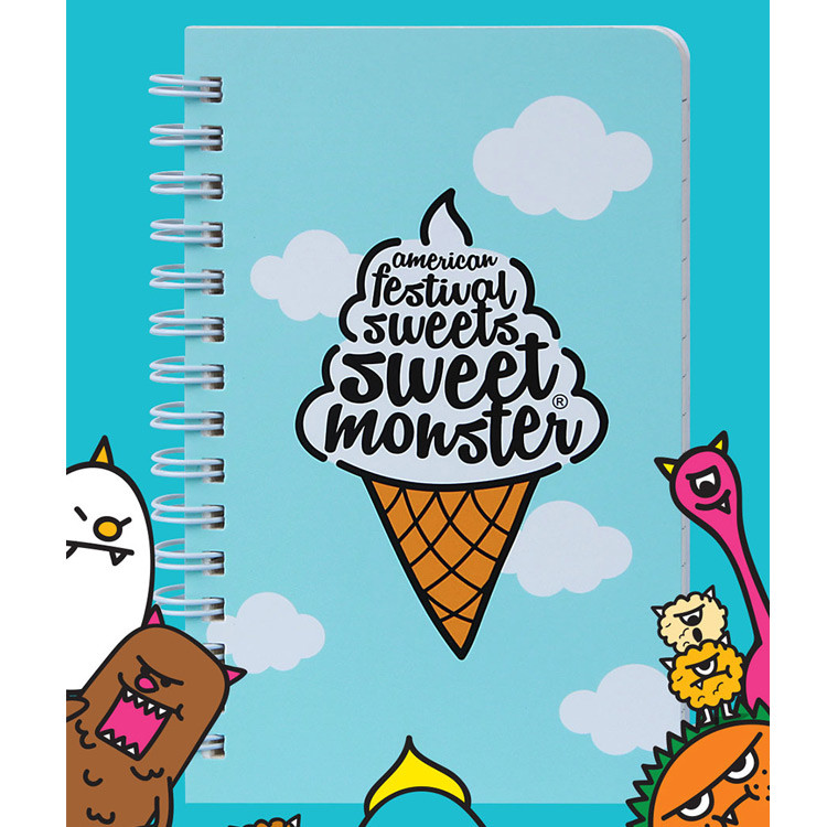  Icecream - Monster wirebound lined handy notebook