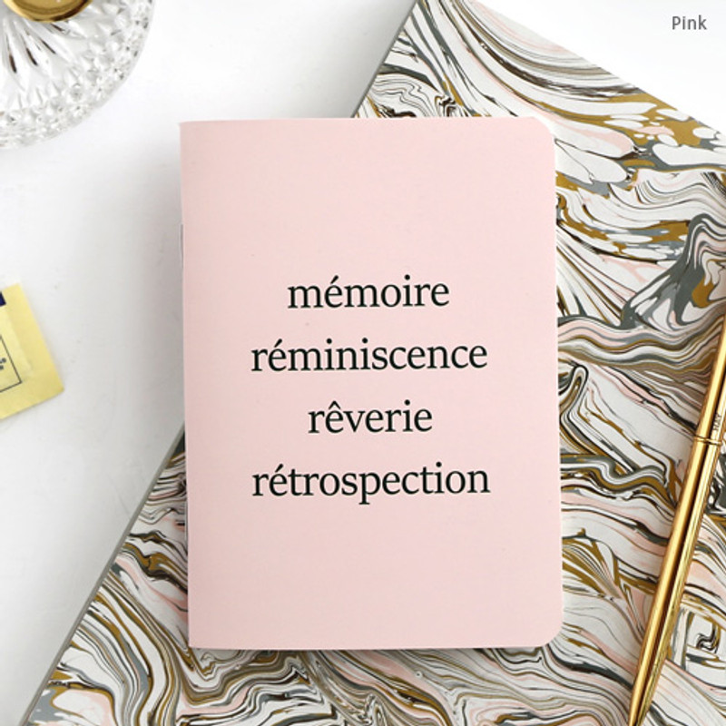 Pink - Romane illustration medium plain and lined notebook