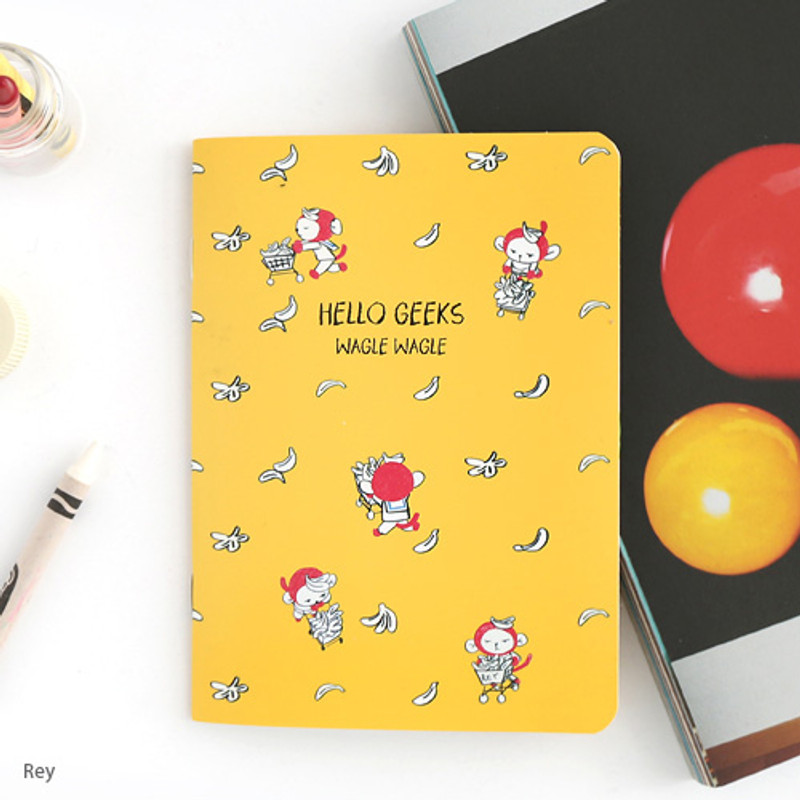 Rey - Romane illustration medium plain and lined notebook
