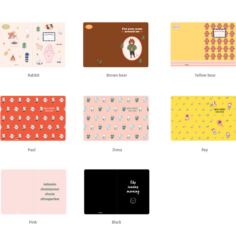 Option of Romane illustration medium plain and lined notebook