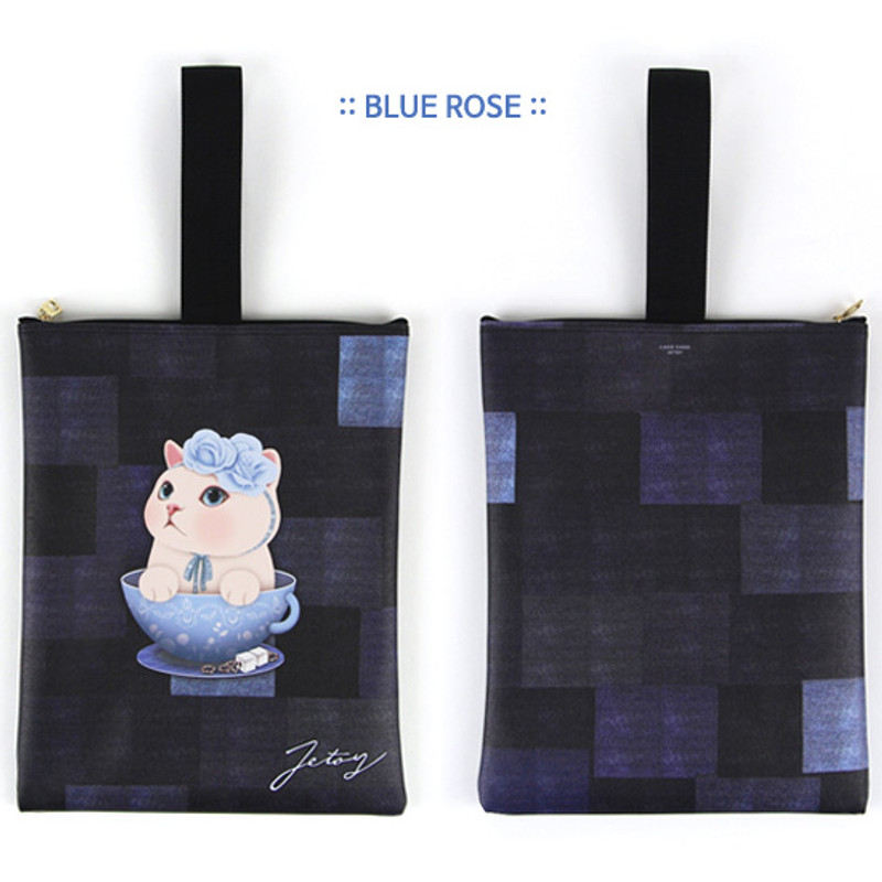 Blue rose - Choo Choo cat cori zipper tote bag Blue rose - Choo Choo cat cori zipper tote bag