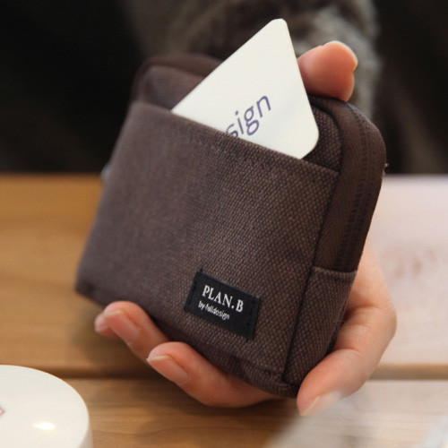 Dark brown - Make your second plan multi small pocket pouch