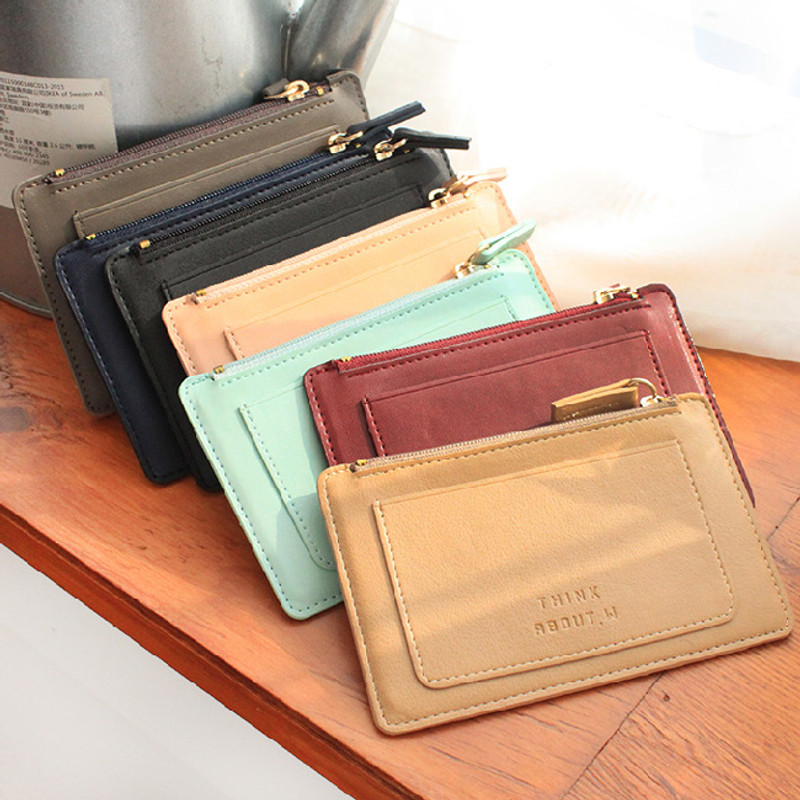 With Alice Think about w zip up flat card case  With Alice Think about w zip up flat card case