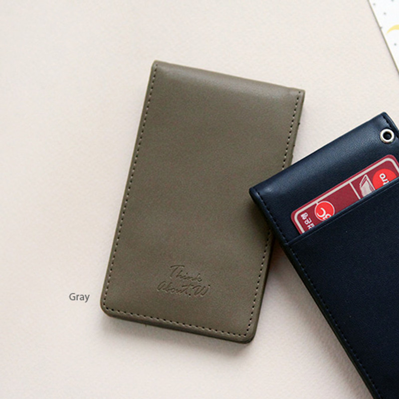Gray - Think about w RFID blocking slim card case holder