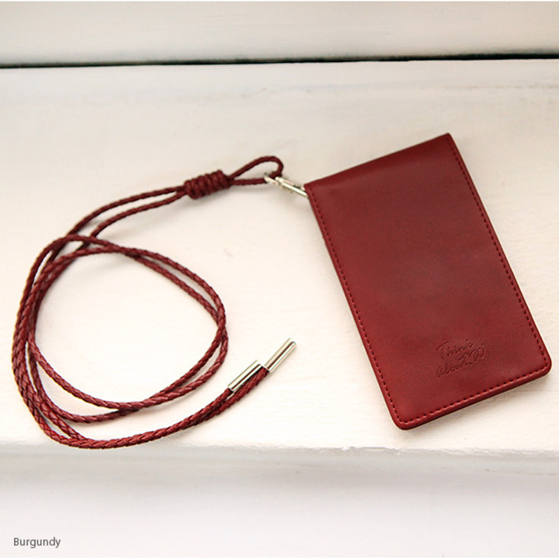 Burgundy - Think about w RFID blocking slim card case holder
