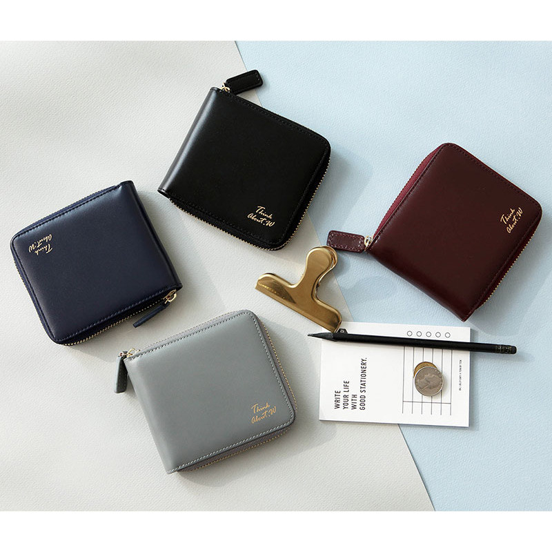 With Alice Think about w Genuine Leather zip around wallet With Alice Think about w Genuine Leather zip around wallet