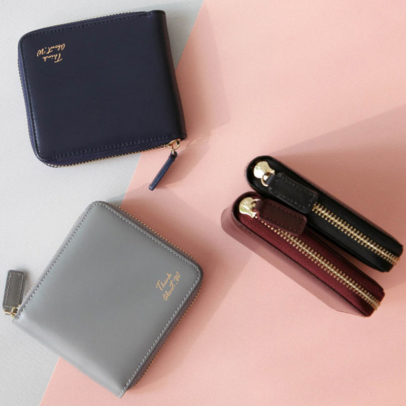 With Alice Think about w Genuine Leather zip around wallet With Alice Think about w Genuine Leather zip around wallet