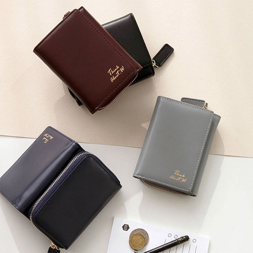 Think about w genuine leather small trifold wallet