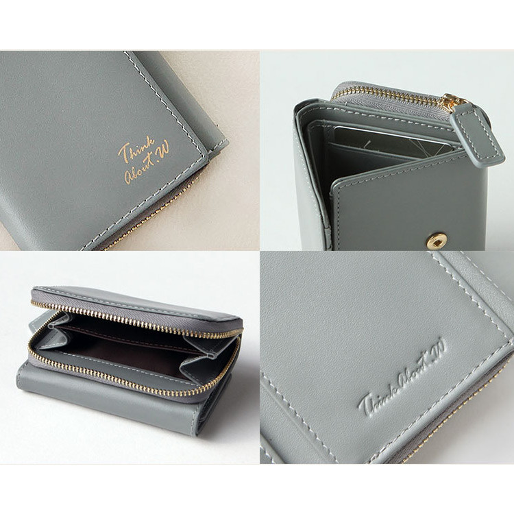 Detail of Think about w genuine leather small trifold wallet